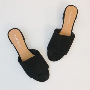 Rampage Shoes - Rampage Sayda Peep Toe Slip On Mules Rampage Shoes - Rampage Sayda Peep Toe Slip On Mules